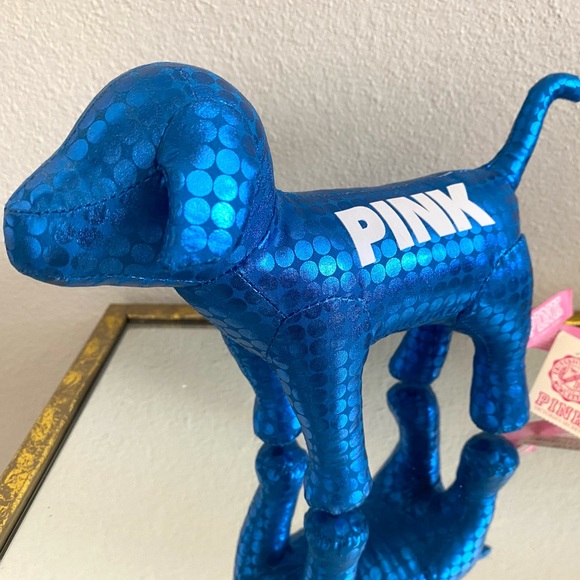 Set of 3 - Victoria’s Secret PINK Plush Dogs: Doodle, Plaid, Blue Metallic - Picture 4 of 4